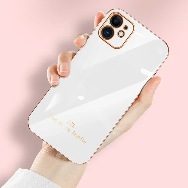 Luxury Plating Soft Silicone Case For iphone 13 12 11 Pro XS Max XR X 8 7 6 6S Plus SE 2020 12mini Camera protective Back Cover image 4