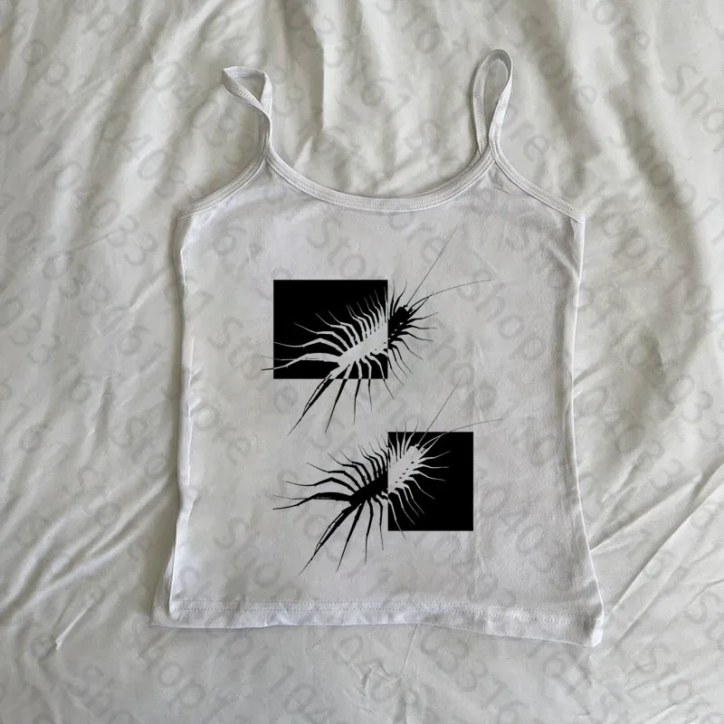 Y2K Clothing Women's Summer 2000s Harajuku Fairy Grunge Gothic Fashion Gothic Star Print E-girl Graphic Tees Crop Tops Tank Tops