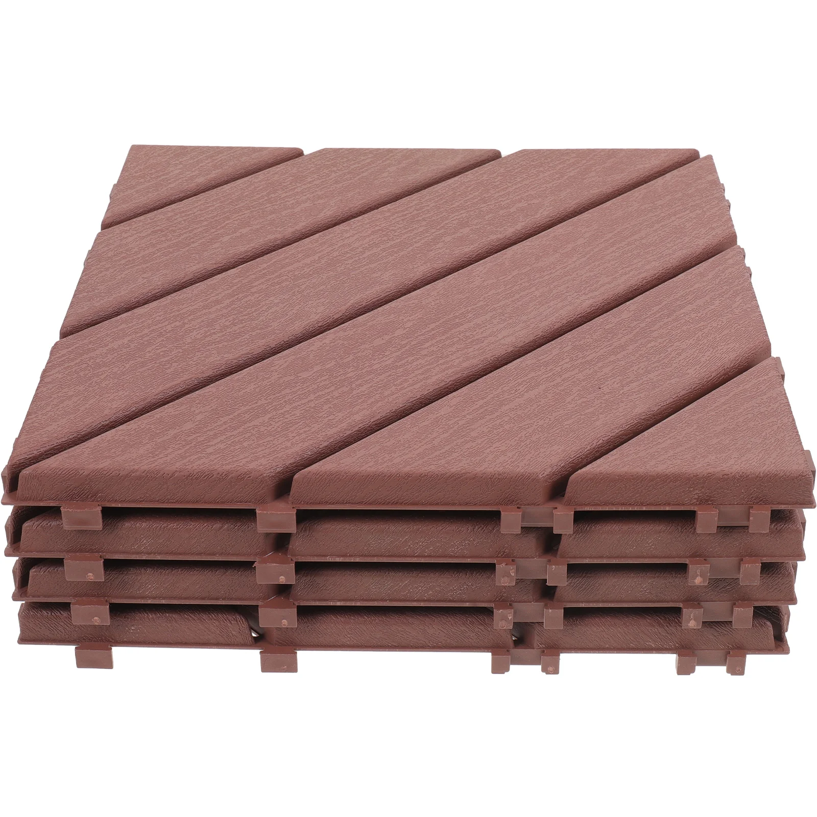 

4Pcs High-Density Plastic Decking Tiles Interlocking Outdoor Patio Floor Covering Balcony