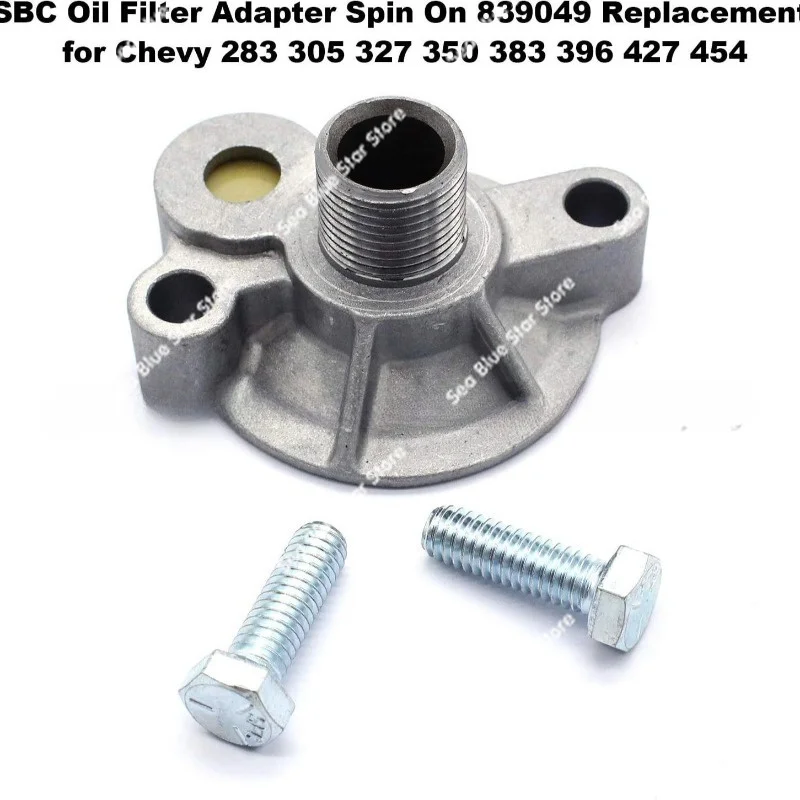 Automotive SBC Oil Filter Base 839049 for Chevrolet Oil Filter Base 283 305 327 350 383 396 427 454