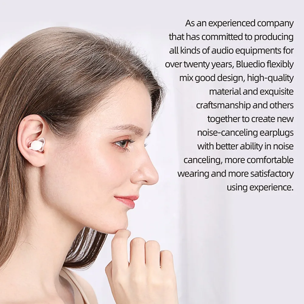A Pair -40dB Noise Reduction For Bluedio NE Silicone Earplugs Reusable Waterproof Sound Insulation Earplugs