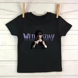 Tshirt Wednesday Addams Children T-Shirt I Hate People Cartoons Clothes Kid Girl Boy Nevermore Academy T Shirt Baby Casual Top