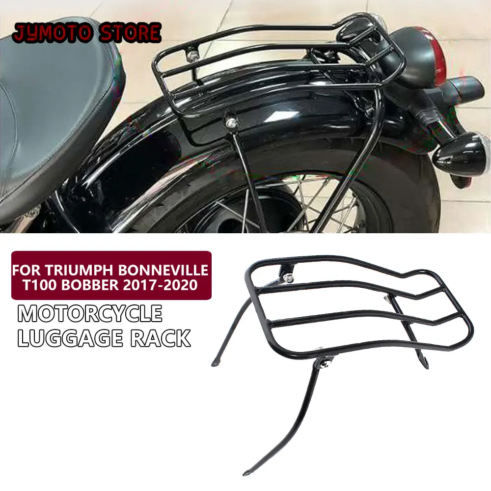 

Motorcycle Solo Seat Rear Luggage Rack Holder Goods Shelves Trunk Rack For Triumph Bonneville T100 Bobber 2017-2020 Black Steel