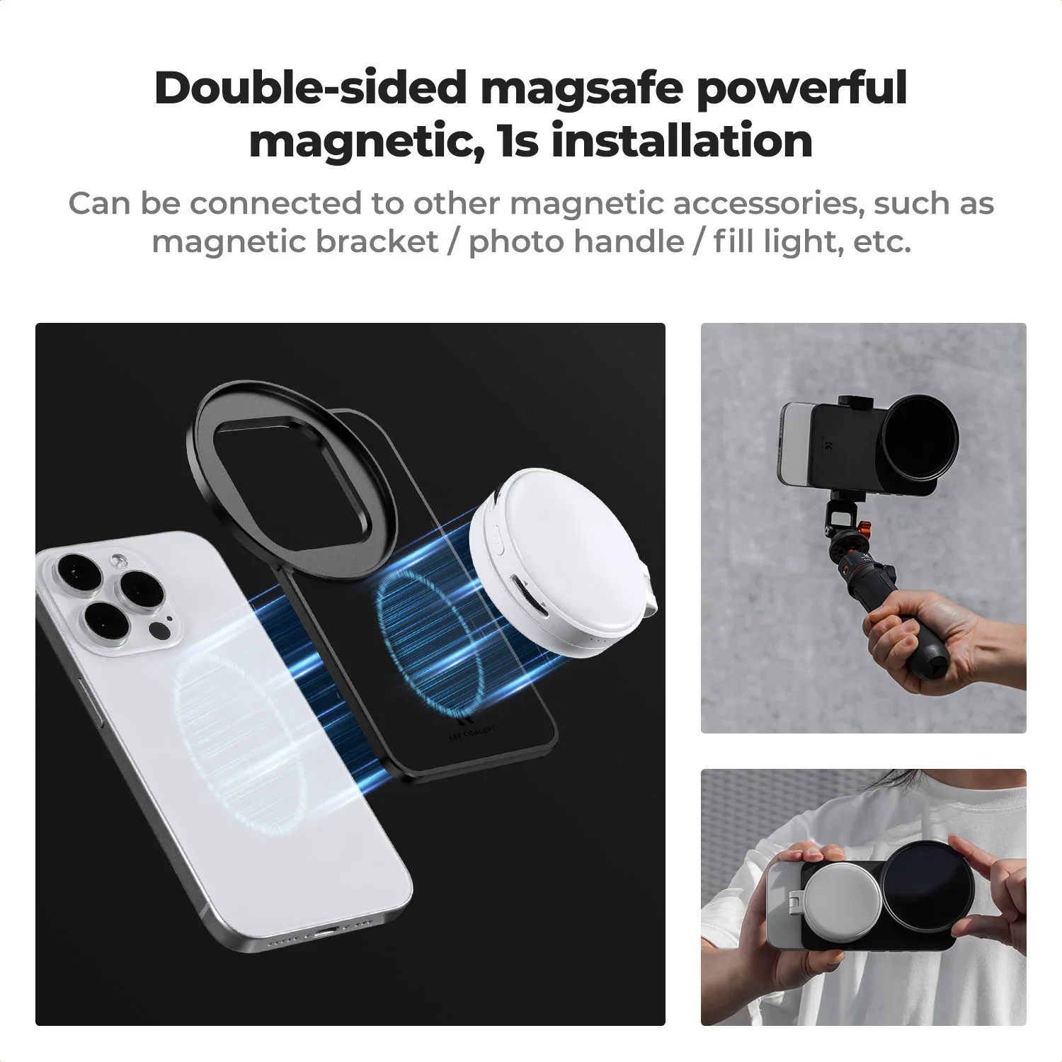 محول تركيب مرشح عدسة مغناطيسي ممتاز مقاس 6.1 بوصة من K&F CONCEPT مع فلتر مستقطب CPL مقاس 67 مم لهاتف iPhone يعزز التصوير المحمول #2