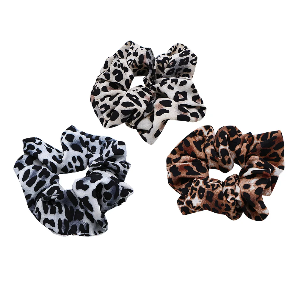 

3pcs Leopard Print Hair Ties Stretchy Elastic Women Girl Ponytail Holders No Crease Fabric Hair Accessories Gifts