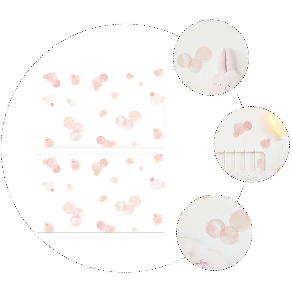 

2pcs Wall Sticker Watercolor Design Self-Adhesive Decals For Bedroom Nursery Glass Decor Easy Apply Remove