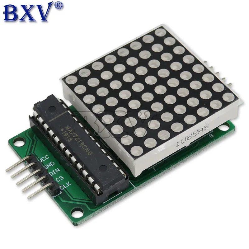 WAVTZ 8*8 Dot Matrix Module MAX7219 Microcontroller Module Display Module MCU LED Display Control Module For Arduino 5V Red