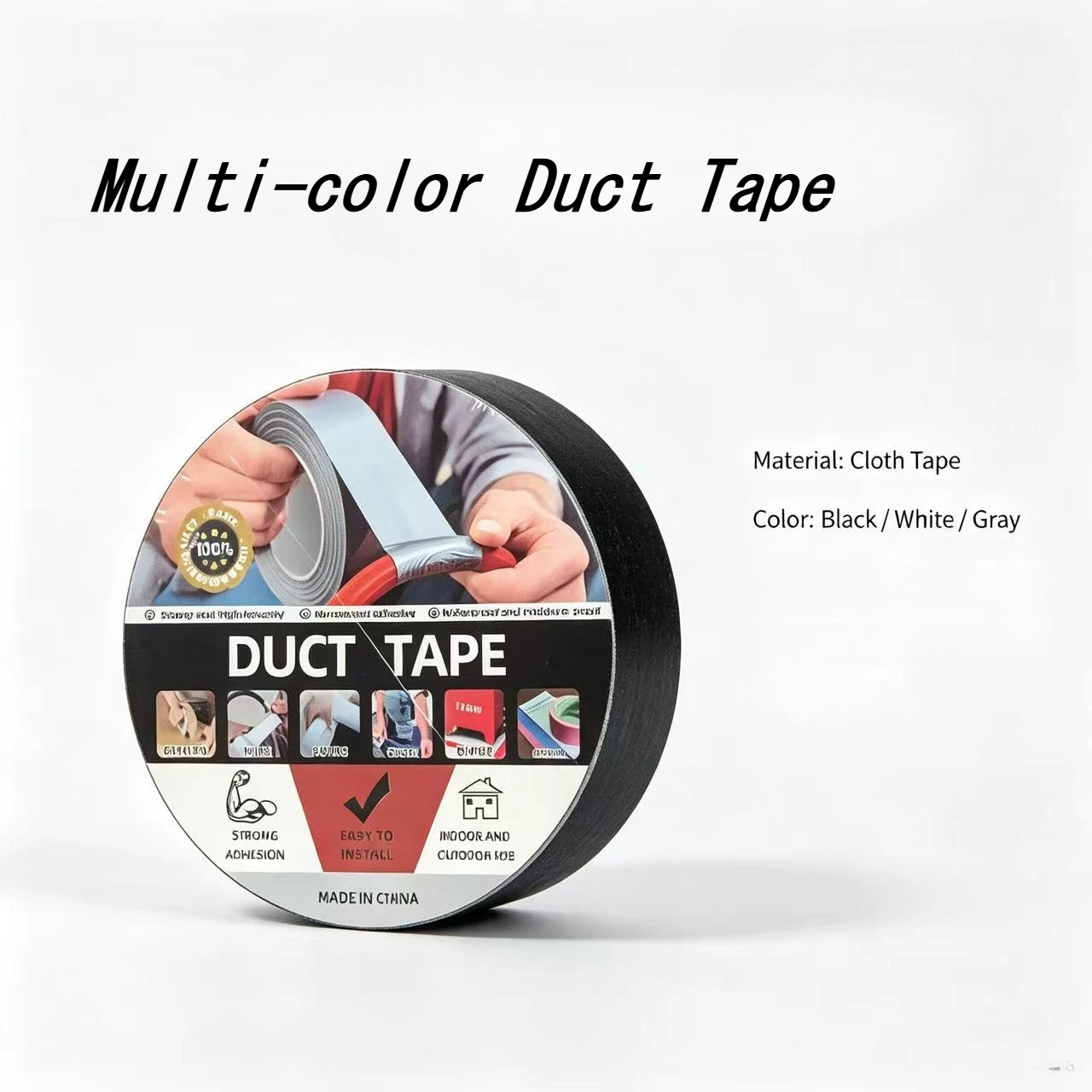 Single-Sided Duct Tape, Waterproof, Multi-Purpose Repair Tape for Home Sealing, Windproof, Surface Fixing and Temporary Bonding