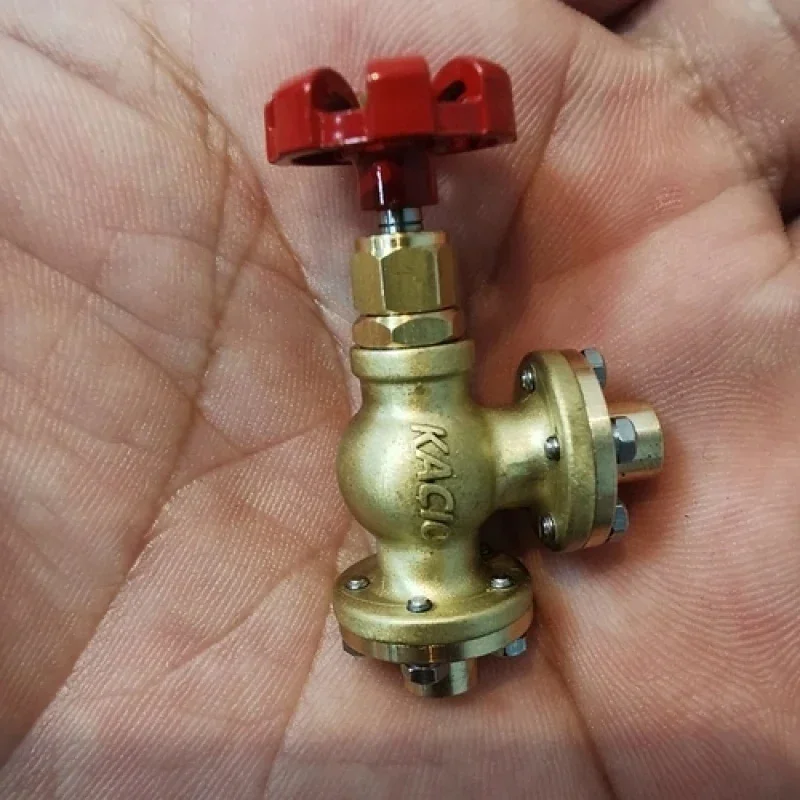 KACIO Boiler Models valves,  Flange 90 Degree Angle Stop Valve for KACIO Steam Engine Boiler Model - Red Knob