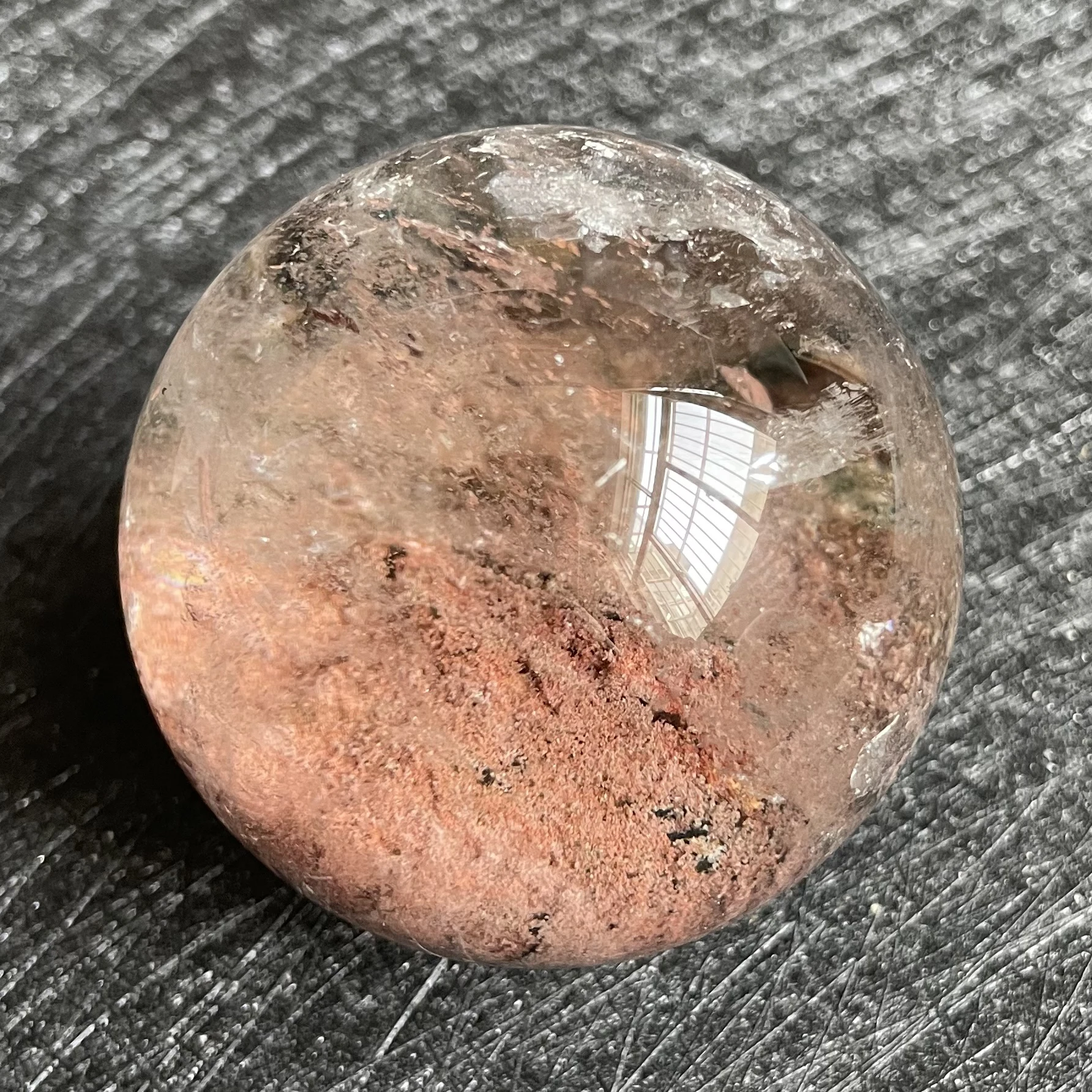 196g Natural Green Phantom Quartz Sphere Decoration Polished Garden Quartz Crystal Ball Reiki Healing L210