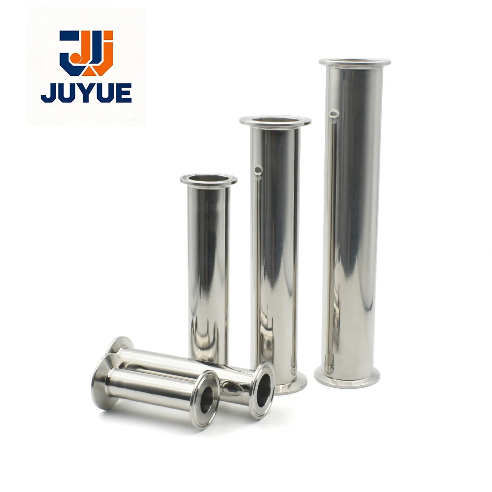 Sanitary 304/316 Stainless Steel Short Tube, Length 50/ 100/150/204/305mm, Tri Clamp 50.5/64mm Pipe Fittings Homebrew Brewing
