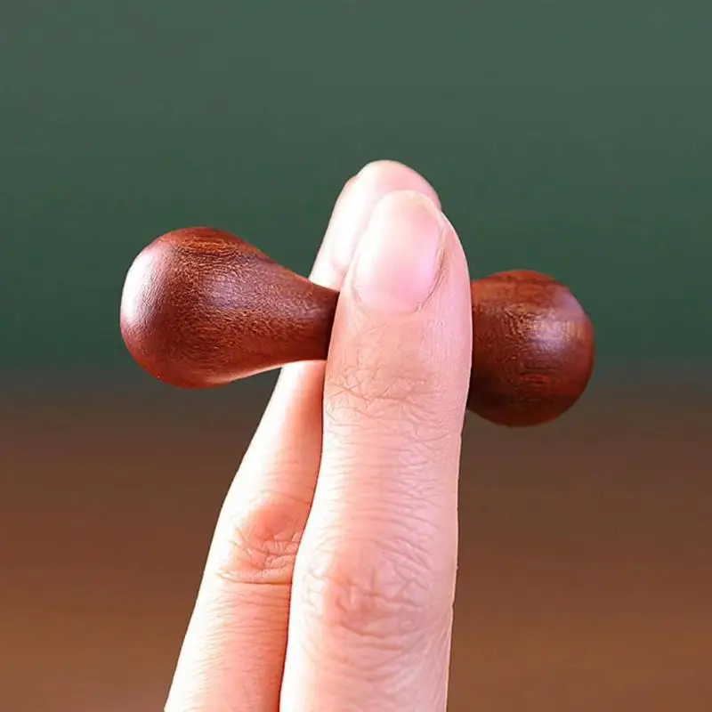 Natural Sandalwood Dual Head Facial Massager Smooth Surface Ergonomic Handle For Daily Acupressure Skincare Relaxation