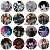 58mm Cartoon Anime Lapel Pins Bungo Stray Dogs Brooches Manga Figure Cosplay Badge DIY Backpack Clothes Accessory Button Pin