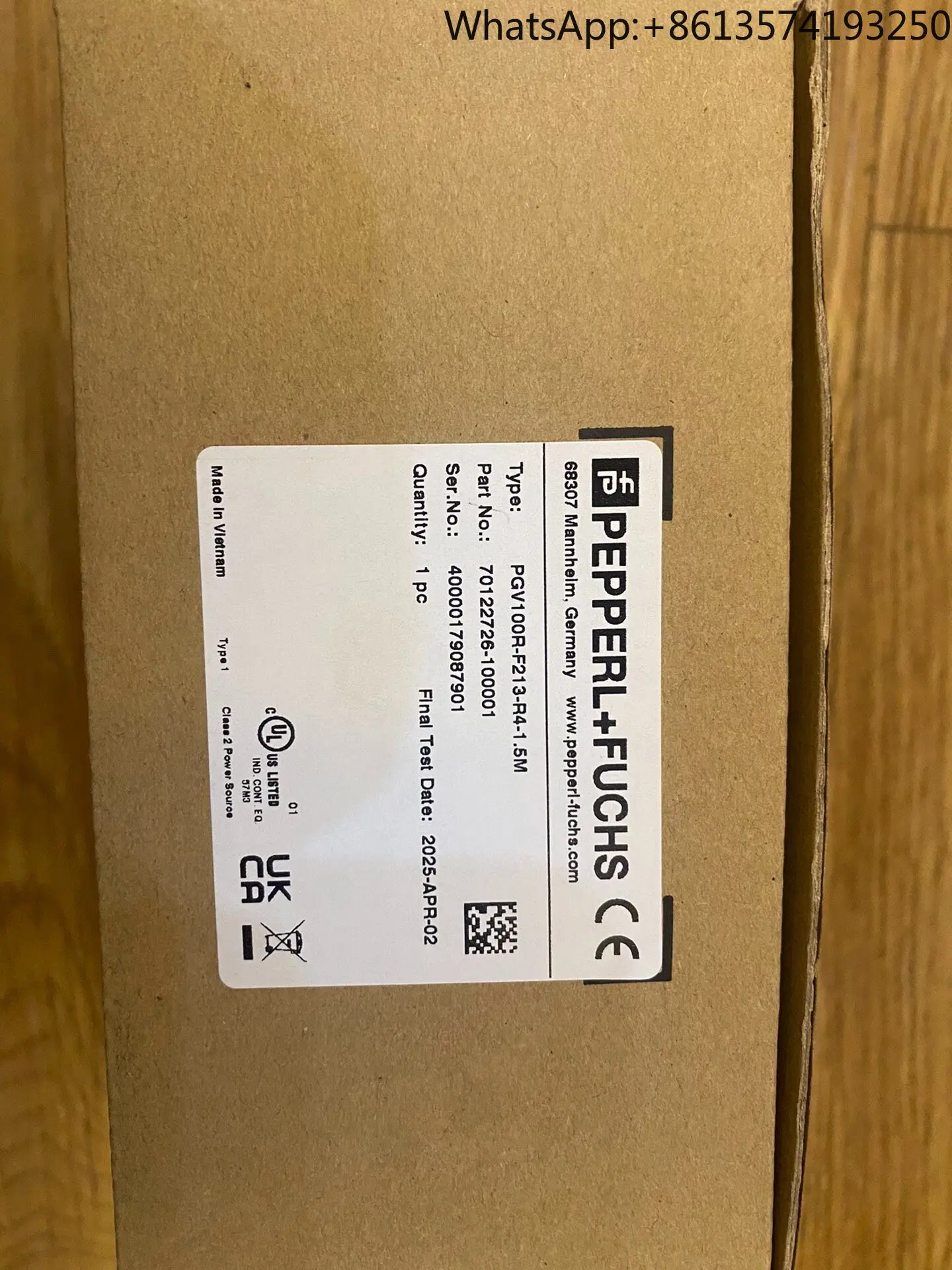 

Pepperl + Fuchs PGV100R-F213-R4-1.5M New originalin stock