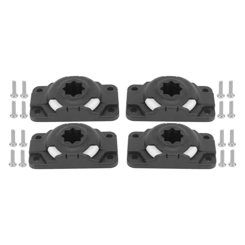 

4Pcs Inflatable Boat Kayak Rod Holder Mount Base With Screws Boat Canoe Slide Rail Kayak Fishing Rod DIY Mount Base