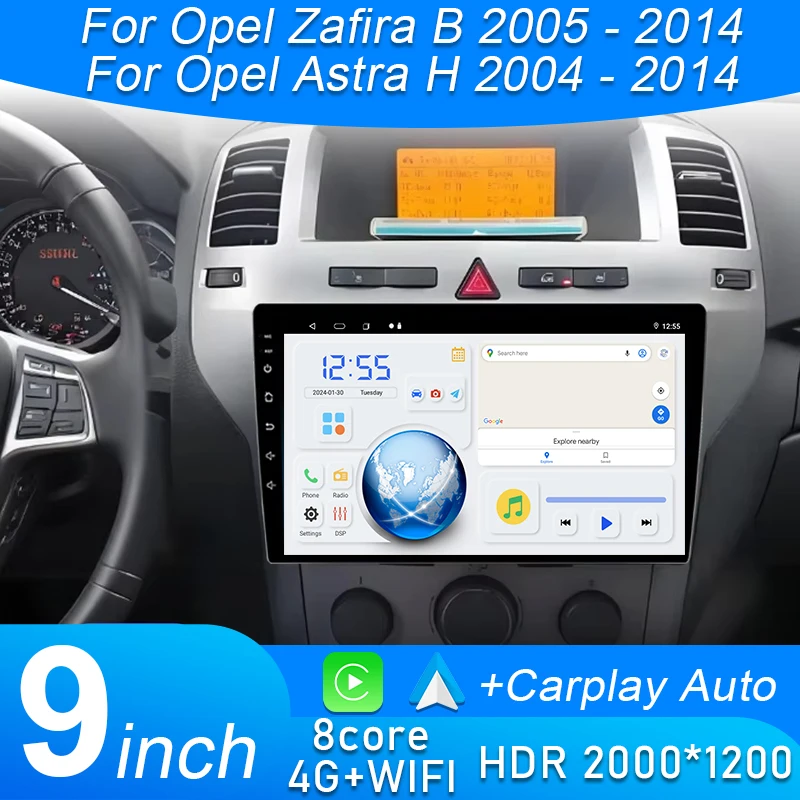 

Car Android 15 For Opel Zafira B 2005 - 2014 For Opel Astra H 2004 - 2014 Auto Radio Stereo GPS Multimedia Player 4G NO 2DIN DVD