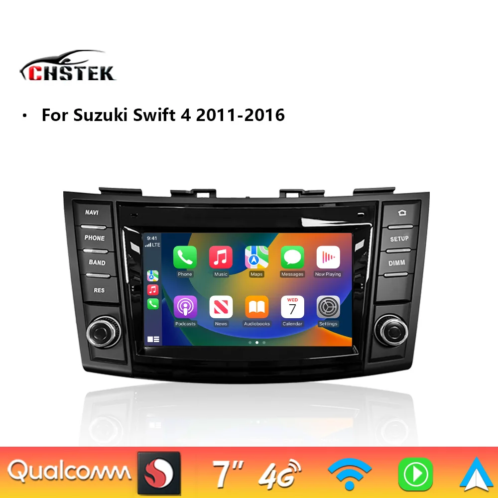 

CHSTEK Car Radio 7" Android 13 For Suzuki Swift 4 2011-2016 Carplay Multimedia Autoradio Navigation GPS Bluetooth 4G WIFI Stereo