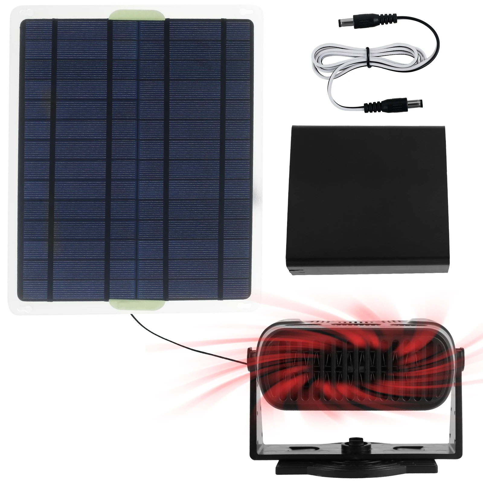 Solar Power Fan with Battery Portable Exhaust Fan Space Saving Solar Panel Fan Kit Easy to Use Outdoor Solar Fans Versatile