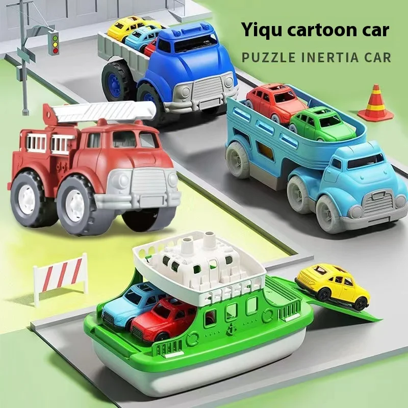 Puzzle toys oversized children's models engineering  trucks sanitation vehicles  education inertia resistant toys, gifts