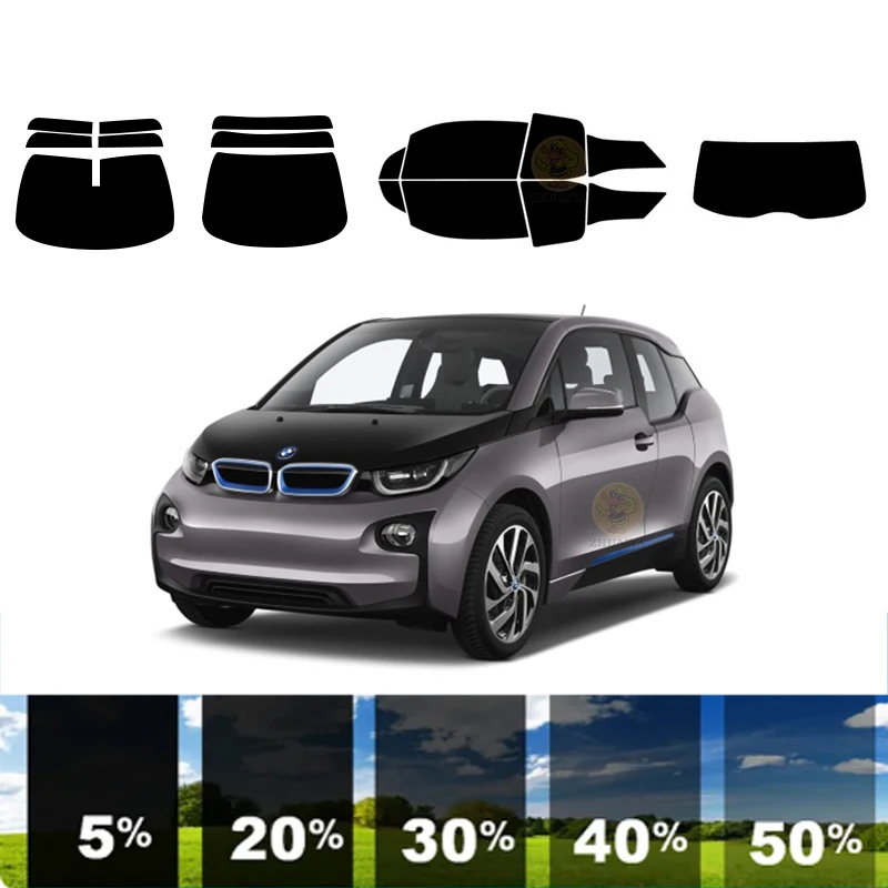 precut Removable Window Tint Film For Car 100% UVR 5%-35%VLT Heat Insulation Carbon ﻿For BMW I3 SERIES HATCHBACK 2014-2021