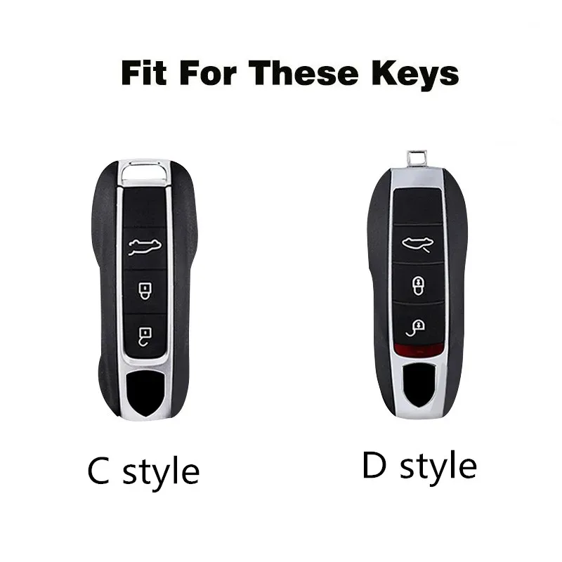 Metal Car Key Case Cover Shell Keychain Fob For Porsche Panamera Spyder Carrera Macan Cayman Cayenne 911 970 981 991 Accessories