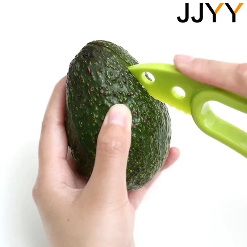 JJYY 3 in 1 Peeled Avocado Slicer Shea Butter Pieces Pitcher Fruit Separator Plastic Knife Kitchen Tools