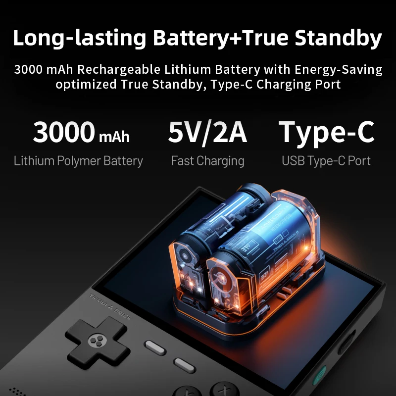 TRIMUI BRICK ريترو وحدة تحكم بجهاز لعب محمول 3.2 بوصة HD IPS شاشة دعم متعدد المحاكاة واي فاي صناعة الثقاب رخيصة للأطفال هدية