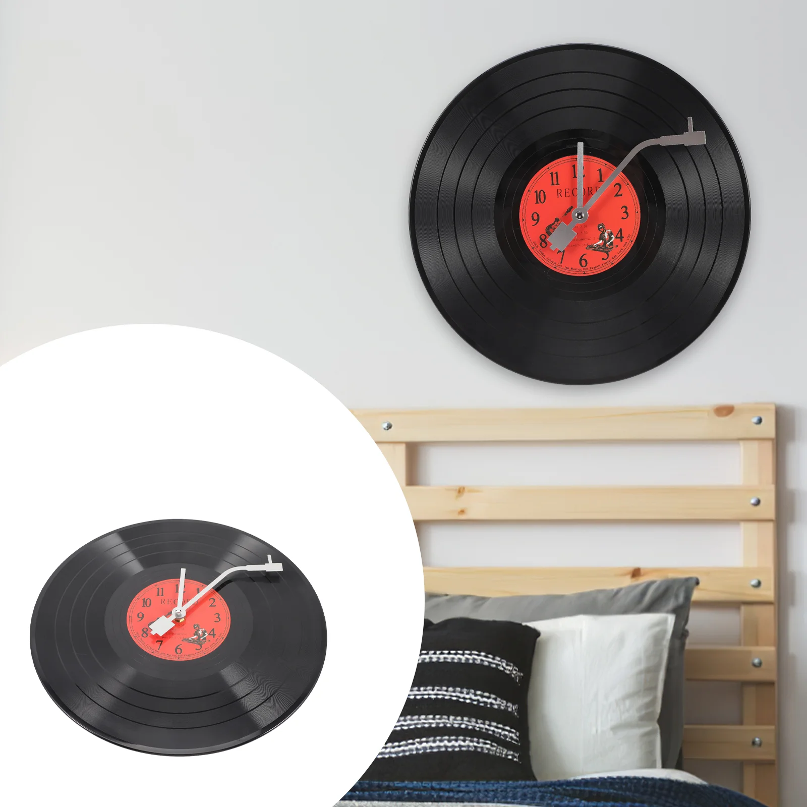 Clock Wall Vinyl Record Music Decor Hanging Records Minimalist Office Decorative Clocks Country Vintage Cute Cafe