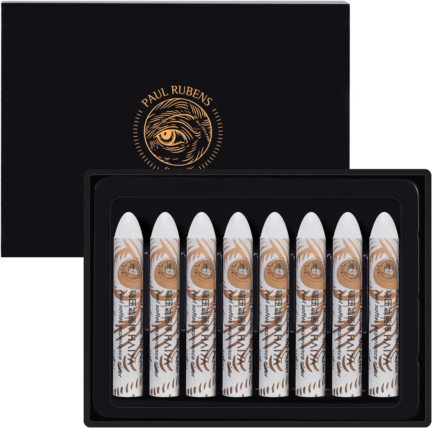 

Ultra-Creamy White Oil Pastels (8 Pack) - Smooth Blend, Bullet Tip for Precision Art Supplies for Drawing & Painting