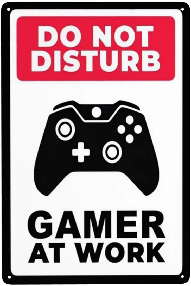 Do Not Disturb Gamer Sign Funny Gamer Easy Hanging Aluminum Poster For Gaming Room Wall Door Decor For Teen Boy Boyfriend 12x8 I