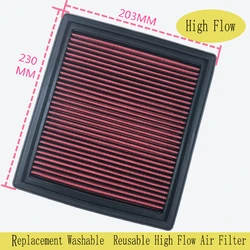 car High Flow Air Filter for BMW F20 114/116/118/125 F21 F30 F31 F32 F33 F35 F36 OEM 13718507320 Can Be Cleaned Replacement