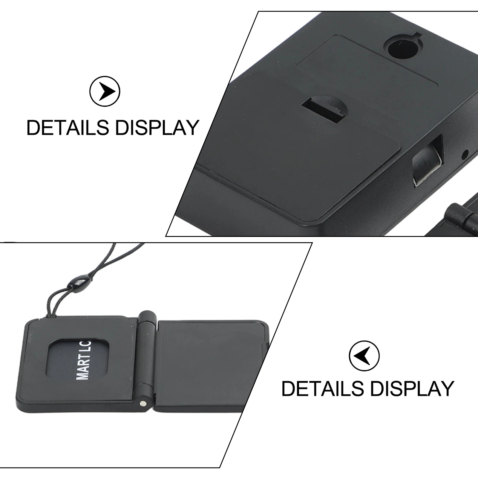 Keyless Smart Invisible Lock with For RFID NFC for Cabinets Drawers Mailboxes Easy Installation Compact Black Design