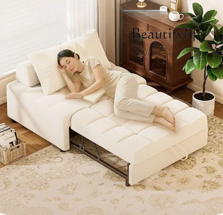 Single sofa bed folding dual-purpose small apartment living room multi-functional two-in-one pull-out retractable sofa