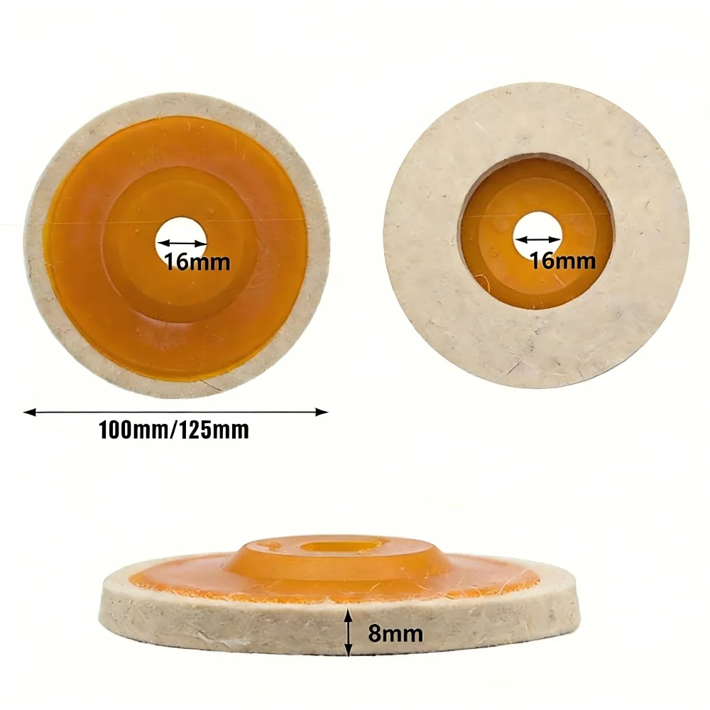 Wool Felt Buff Polishing Wheel Sanding Disc Angle Grinder Mirror Finish Roue Car Auto Aluminum Stainless Steel Glass Ceramic