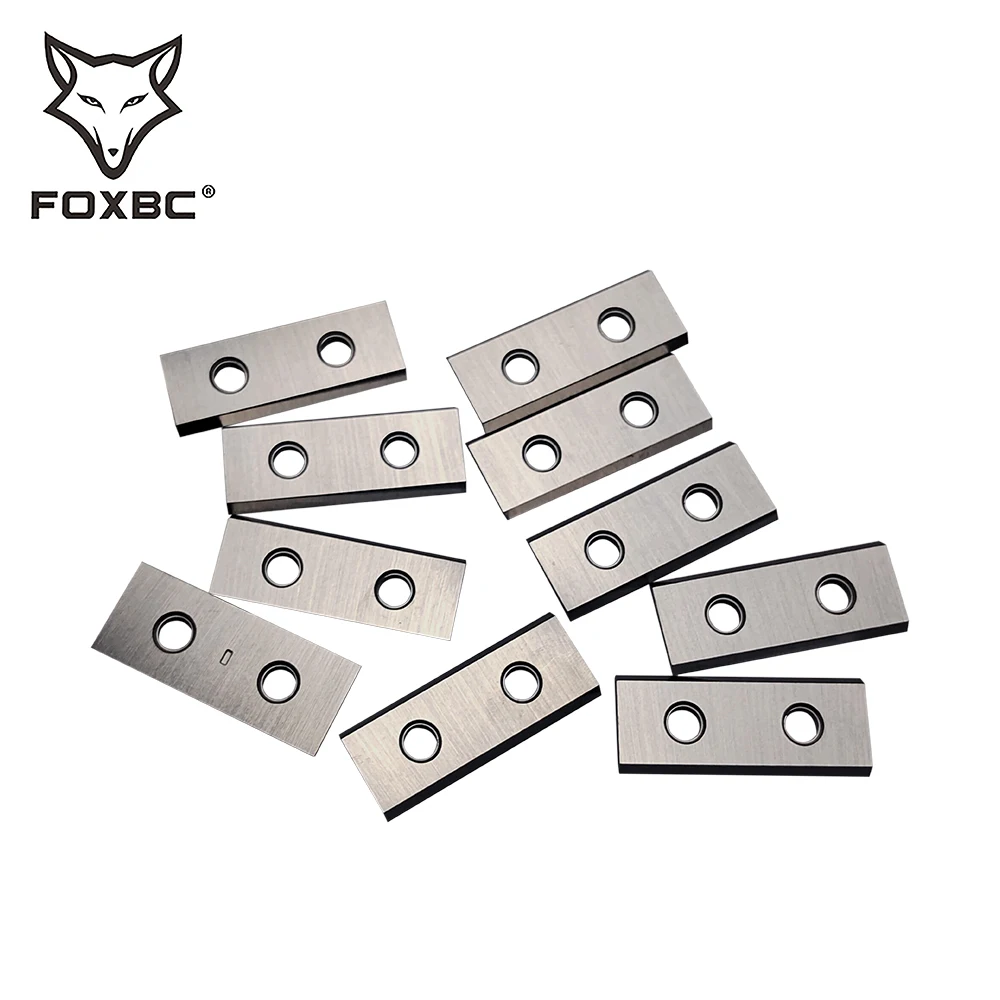 FOXBC 30x12x1.5mm Square Carbide Inserts Cutter Blades 2 Edges for Woodworking Groove Helical Planer