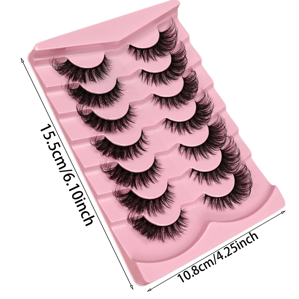 Flauschige Fox-Eye-Streifen-Wimpern, 7 Paar, Kunstnerz-Wimpern, 3D, dick, natürlich, dramatisch, wiederverwendbar, Augen-Make-up – Detail 4