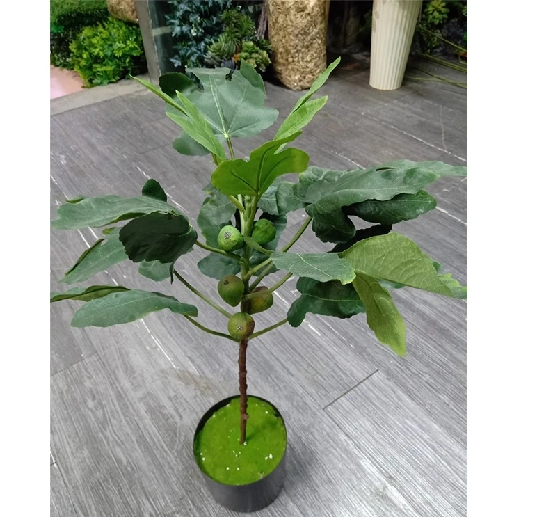 

Artificial FIG Saplings Artificial Green Plants Potted Milk Berries Single-branch Flower Arrangement Decoration Fruit Garden