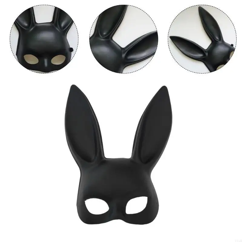 Blanc femmes fille Sexy lapin longues oreilles masque Halloween fête Cosplay