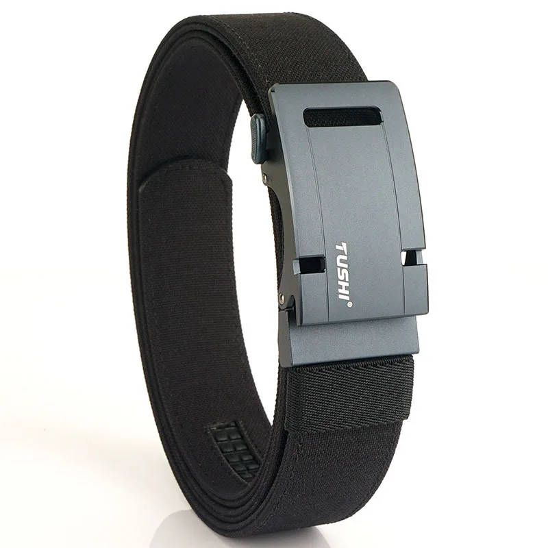 Aluminum alloy automatic buckle double-layer nylon thick woven waist belt canvas tactical waist belt casual fashion versatile