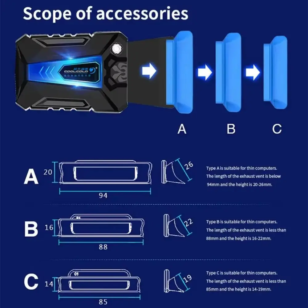 Portable Laptop Cooling Speed Adjustable Extracting Design Notebook Laptop Cooler Laptop Cooler Fan External Use