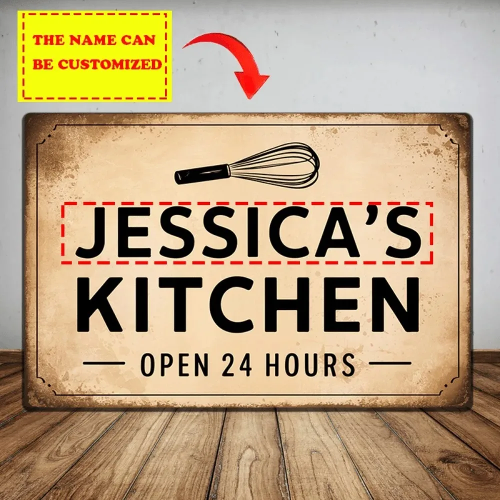 Customizable 2D Flat Aluminum Wall Sign 8x12 Inch, Retro Wall Art for Kitchen & Man Cave, Decorative Use Only