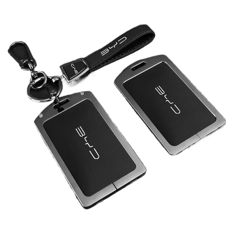 Zinc Alloy Cover for BYD Seal 07/Qin Max/Sealion 08/Song Ultra/Tang/Yuan, Heavy Duty Metal Protective Case Shell with Keychain