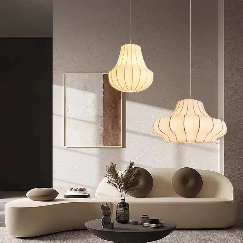 Wabi sabi sabi lamps vintage silk chandelier, hardware lustre, dimmable light for living room, dining room Home interior light