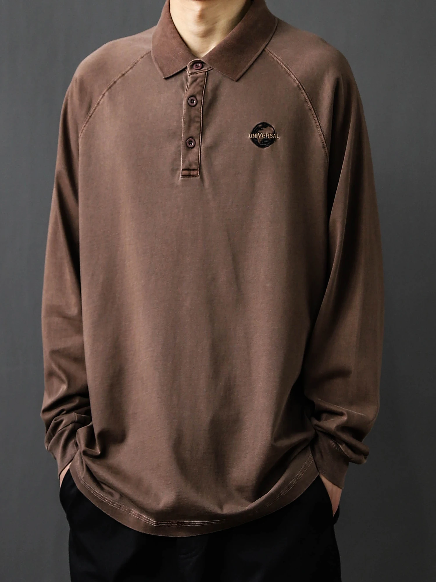 

Мужская футболка American Sle в стиле ретро, плотная, свободного кроя, из чистого хлопка, с длинным рукавом, модная и стильная