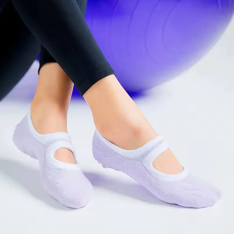 Multi Colored Plus Size Women's Yoga Socks Silicone Anti Slip Pilates Handle Socks Ballet Dance Fitness Socks