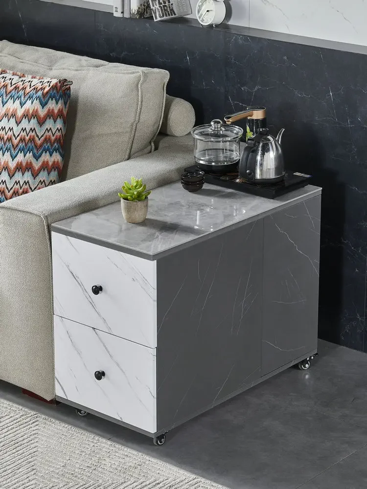 Craft Nordic Multifunctional Side Table for Small Unit Specific Storage, Rock Panel Living Room Side Table