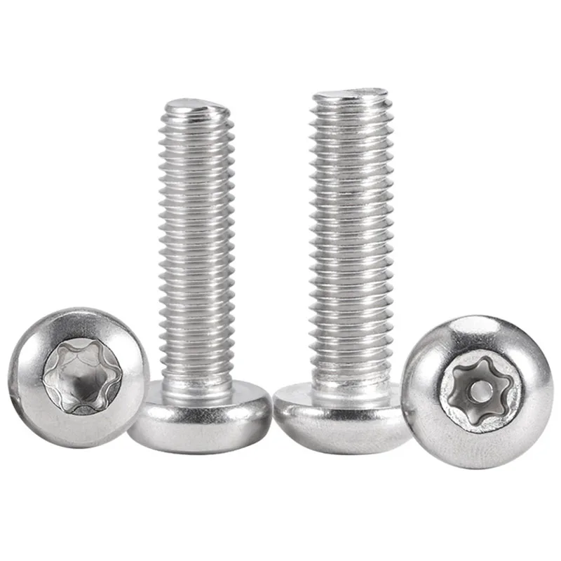 M1.4 M1.6 M2 M2.5 M3 M4 M5 M6 M8 M10 M12 304 Lobo in acciaio inossidabile Torx Vite a testa cilindrica Bullone rotondo Lunghezza = 3-100 mm
