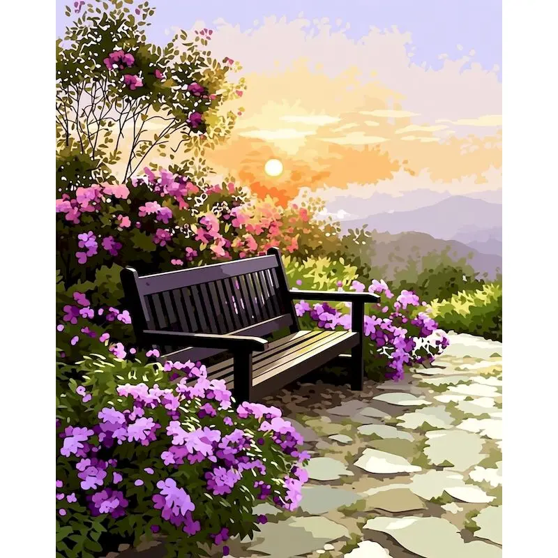 

Painting By Numbers Acrylic paints Markers By Numbers Garden Acrylic Painting on Canvas Living Room Decoration Color by Numbers