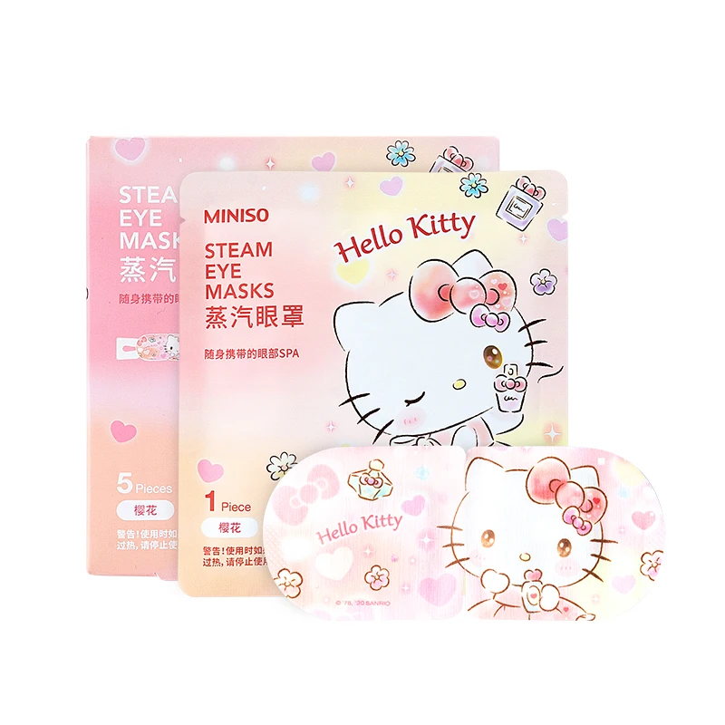 Miniso Cartoon Sanrio Dream Series Hello Kitty Steam Eye Mask Cinnamoroll Hot Compress To Relieve Eye Fatigue Heating Eye Patch