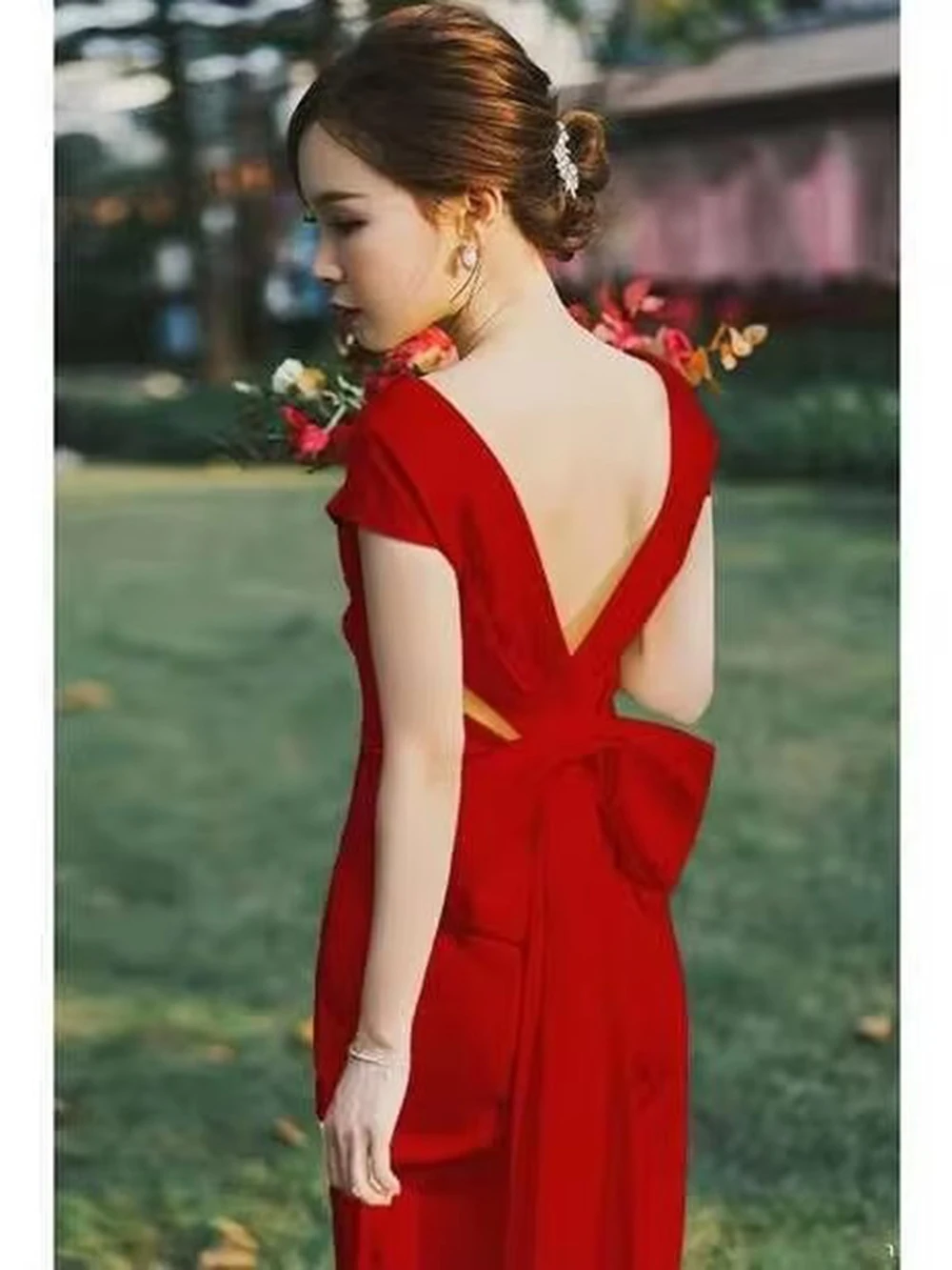 Tailored party women's silk wedding dress, mother's evening gown by tailor shop